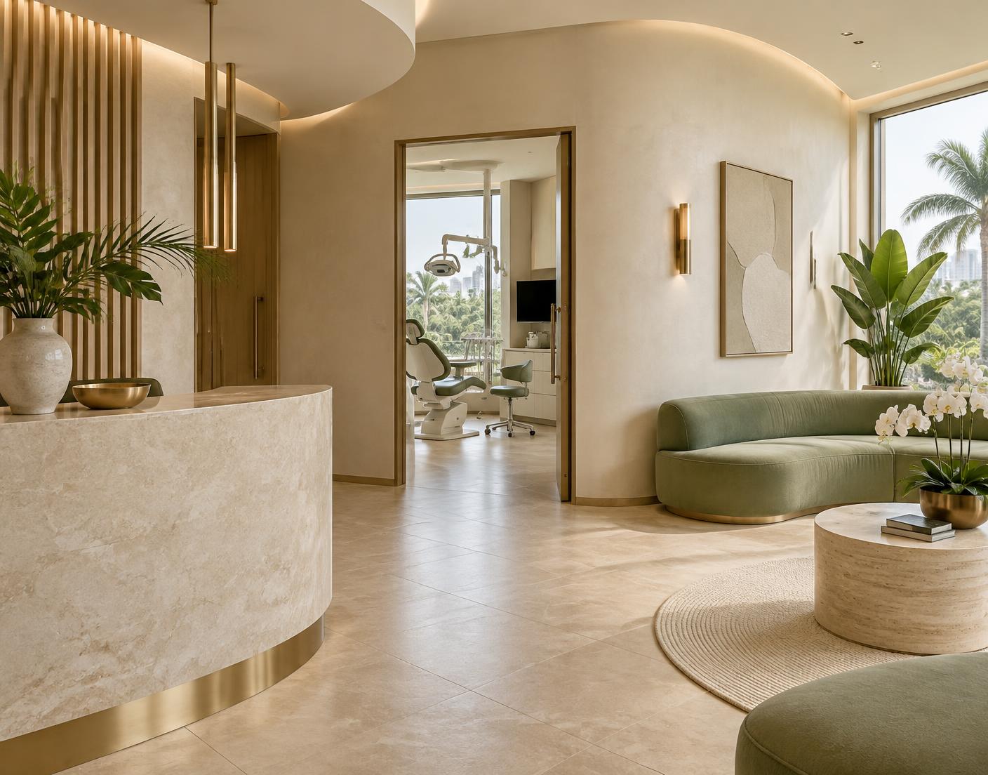 Concept image of a welcoming contemporary dental clinic interior